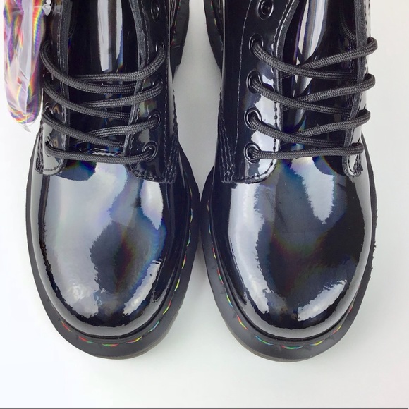 Dr. Martens 1460 Rainbow Holographic Patent Boots - Picture 6 of 9